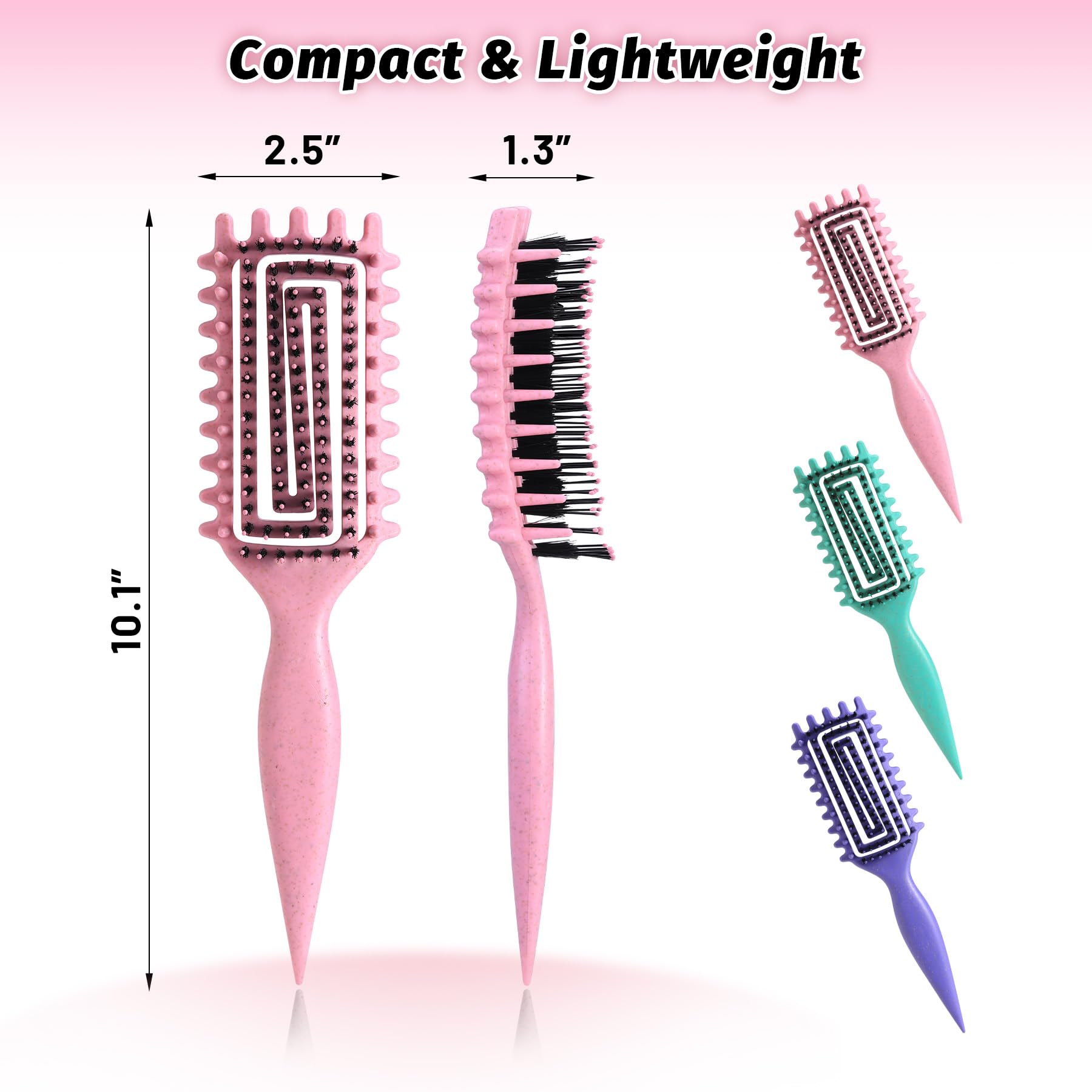 GTWRMXT Curly Hair Brush Pink use on wet hair for versatile styling