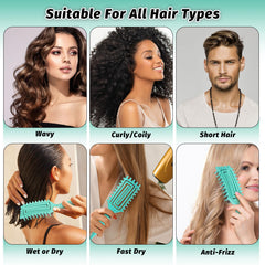 GTWRMXT brush with soft and rigid bristles for gentle detangling