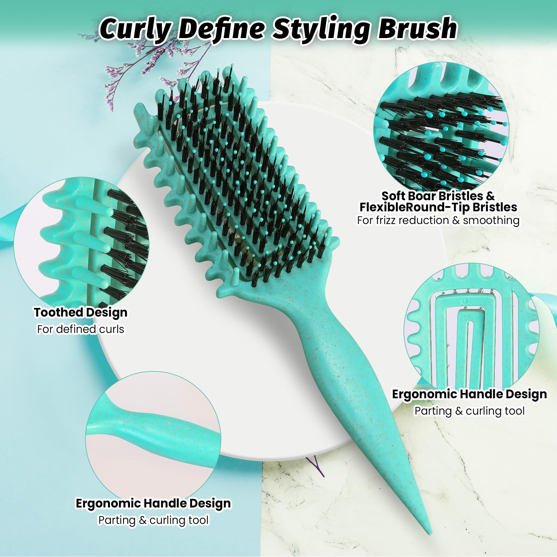 GTWRMXT vented curl brush: faster drying and breathable design