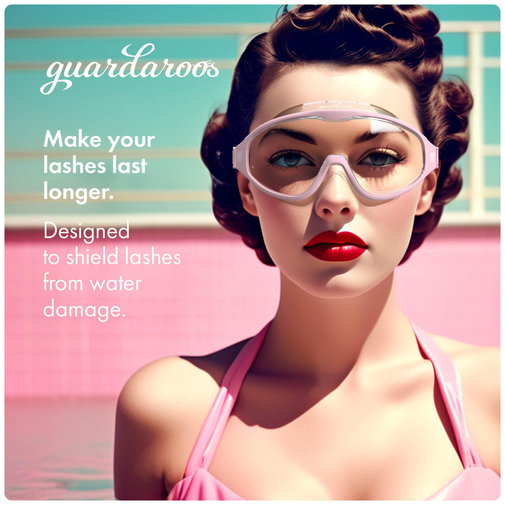 Guardaroos eye shield suits shower, bath, steam and pool environments.