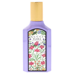 Gucci Flora Gorgeous Magnolia bottle side highlights sleek lines for a chic vanity.