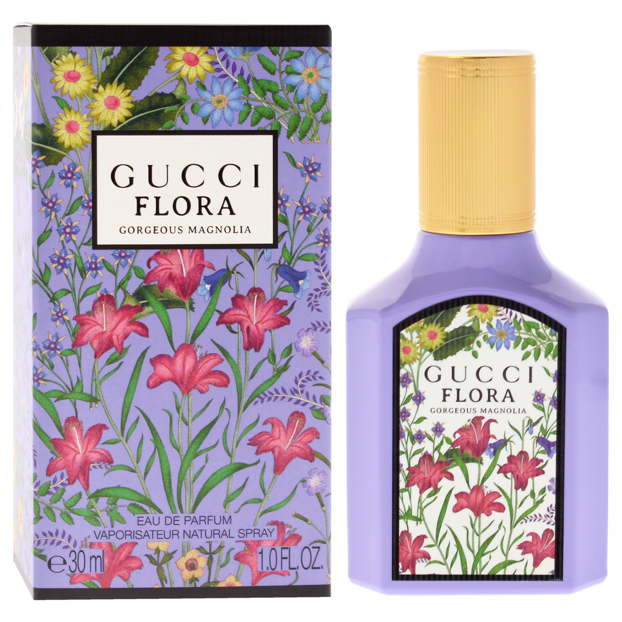 Gucci Flora Gorgeous Magnolia outer box presents sophisticated packaging for display