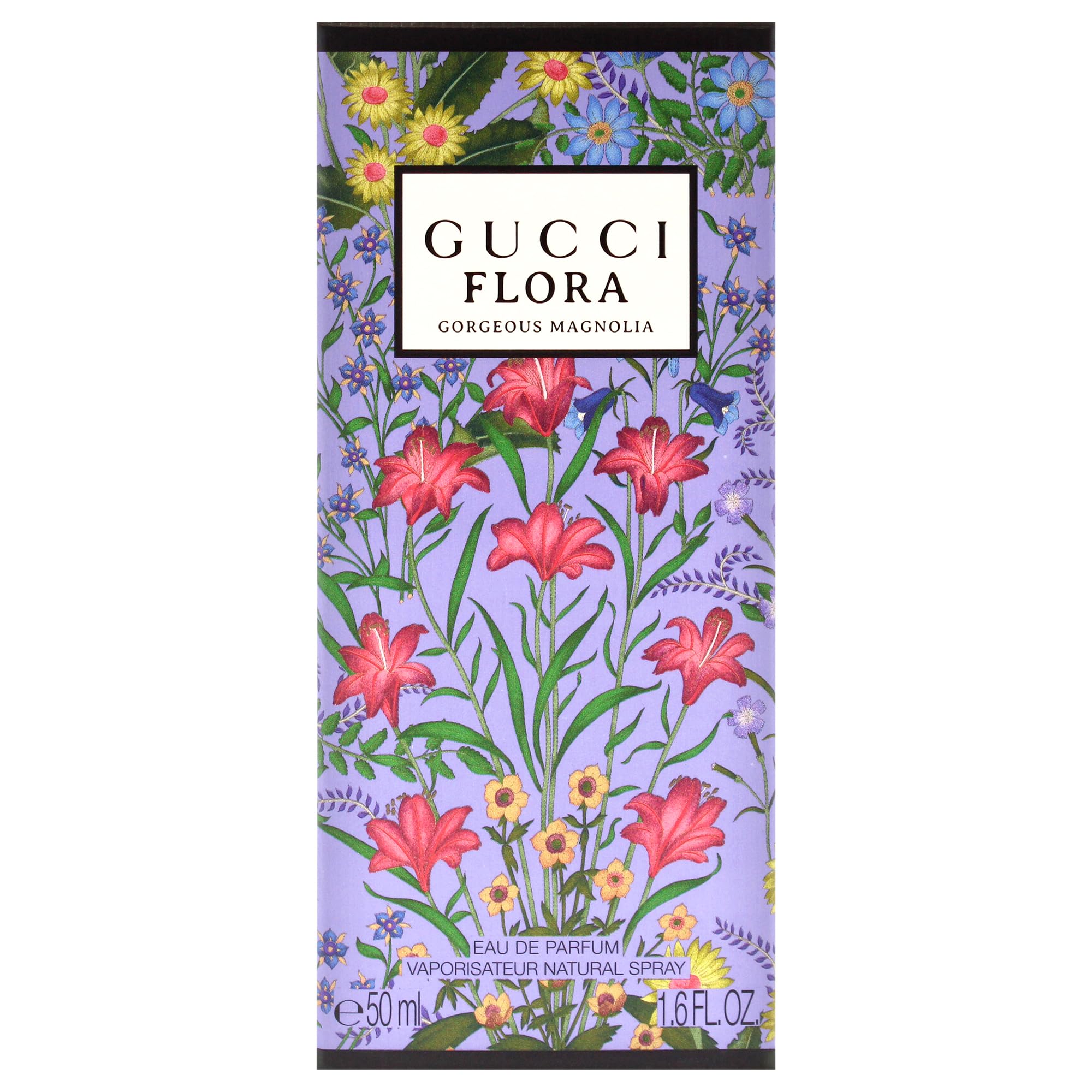 Gucci Flora Gorgeous Magnolia packaging box emphasizes luxury unboxing experience.