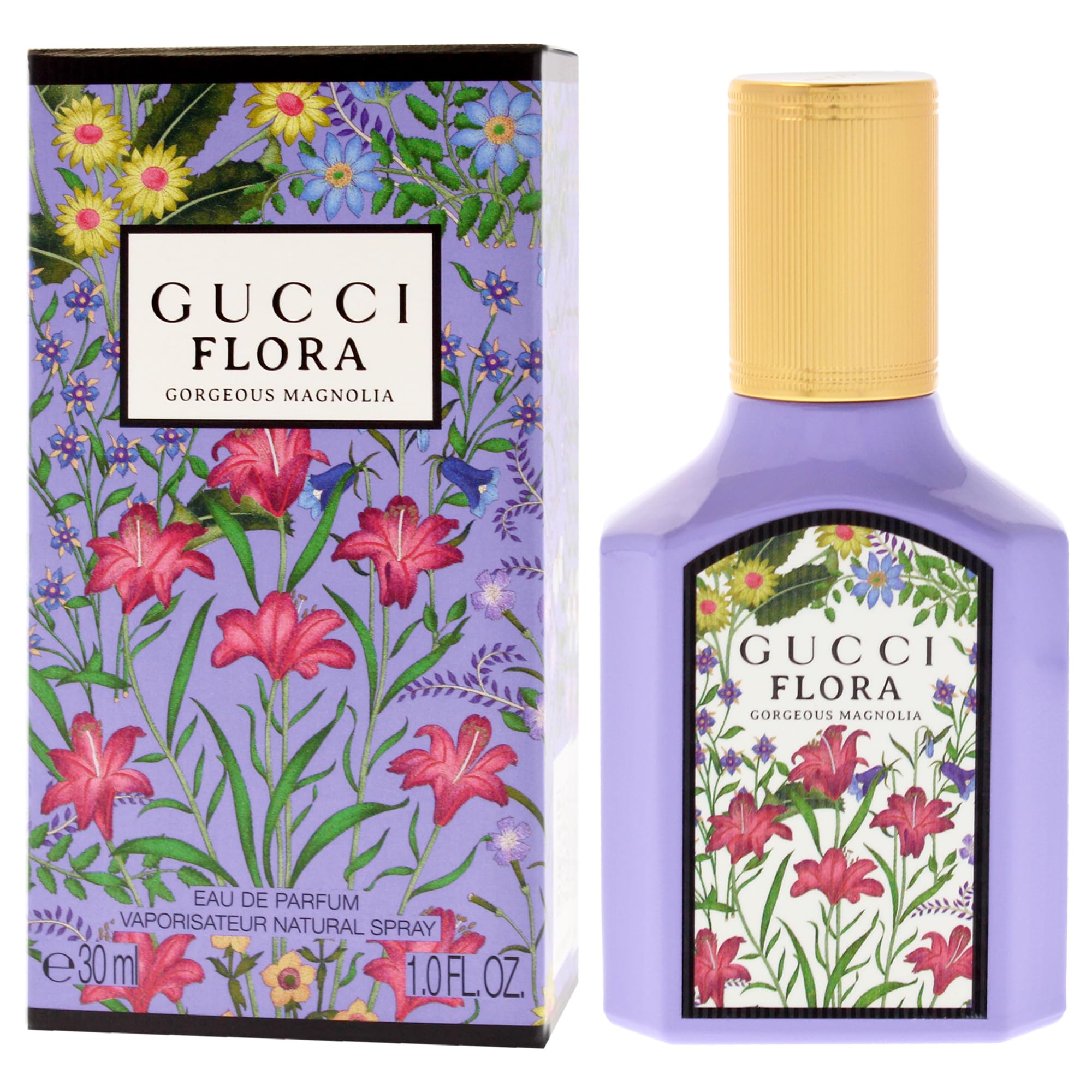 Gucci Flora Gorgeous Magnolia spray mist demonstrates fragrance release in motion