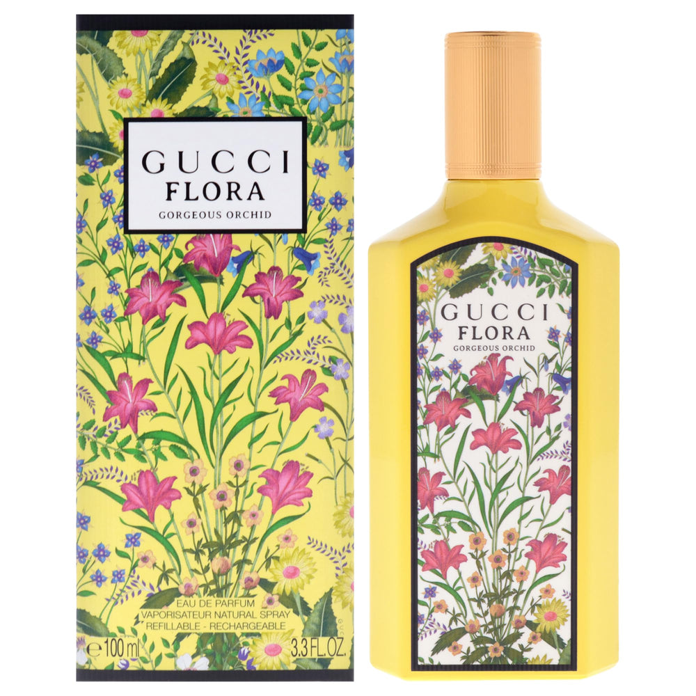 Gucci Flora Gorgeous Orchid bottle close-up for refined evenings.