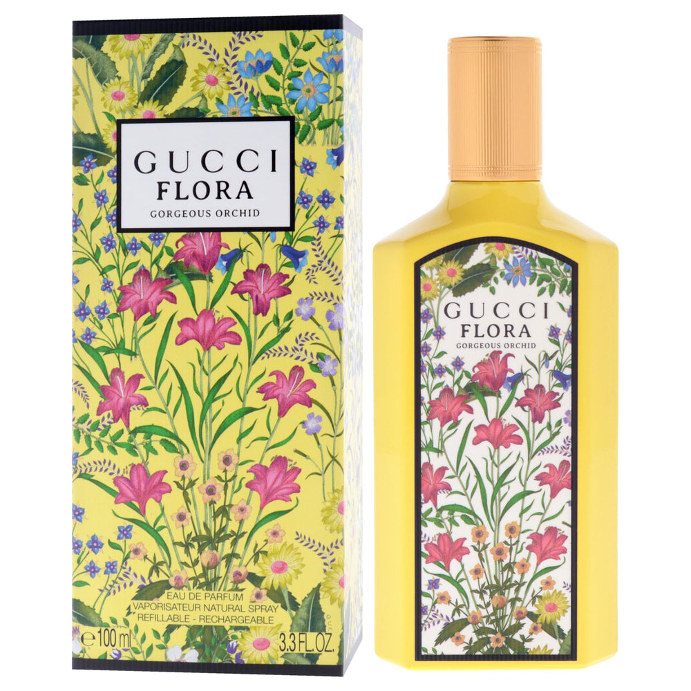 Gucci Flora Gorgeous Orchid box packaging presentation.