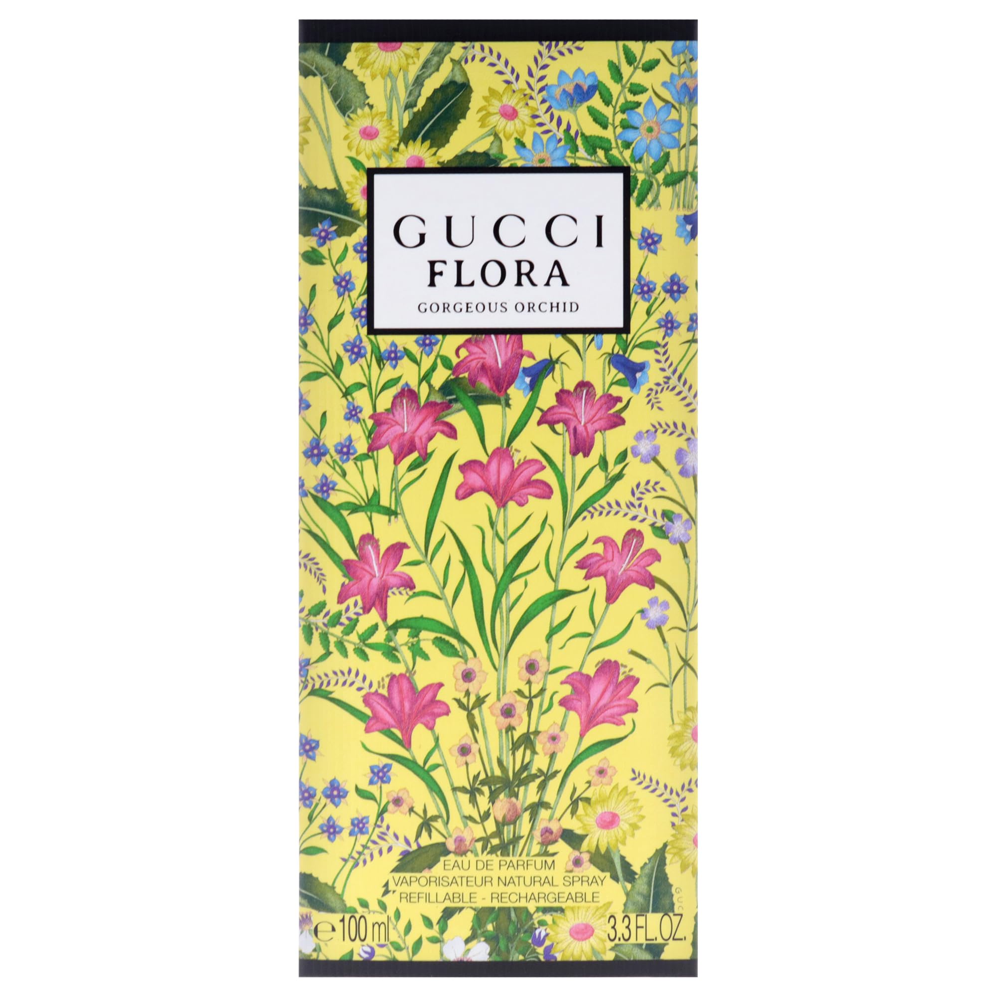 Gucci Flora Gorgeous Orchid spray action showing mist release.