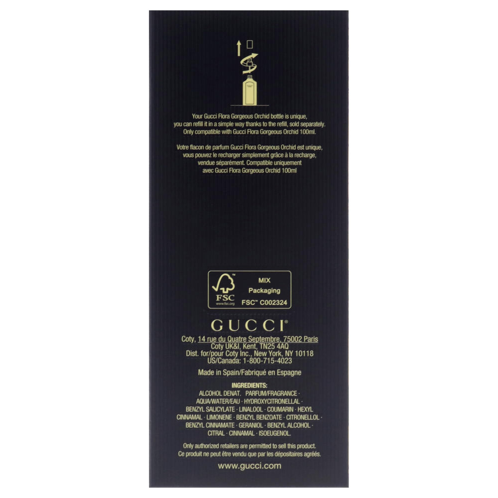Gucci Flora Gorgeous Orchid vanilla note hints warm sweetness.