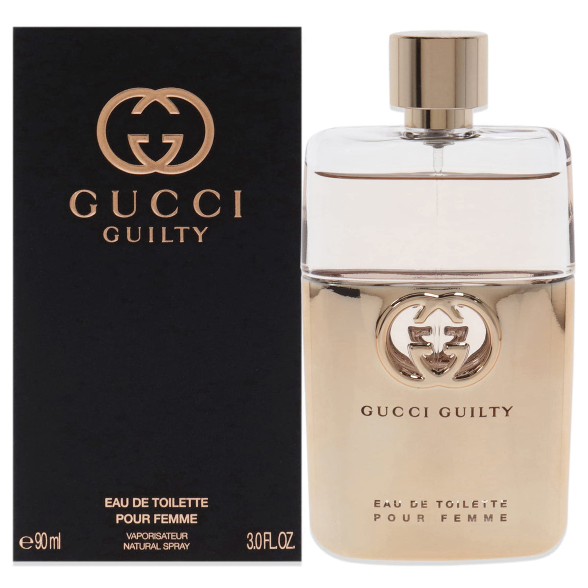 Gucci Guilty Eau de Toilette bottle closeup for a luxurious daily fragrance
