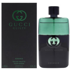 Gucci Guilty Essence for Men bottle with fresh woody-citrus scent for daily wear