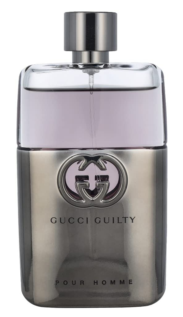 Gucci Guilty for Men packaging shows sleek design ideal for travel.