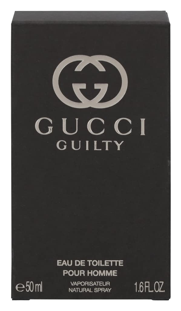 Cap detail of Gucci Guilty Men bottle emphasizing luxury finish
