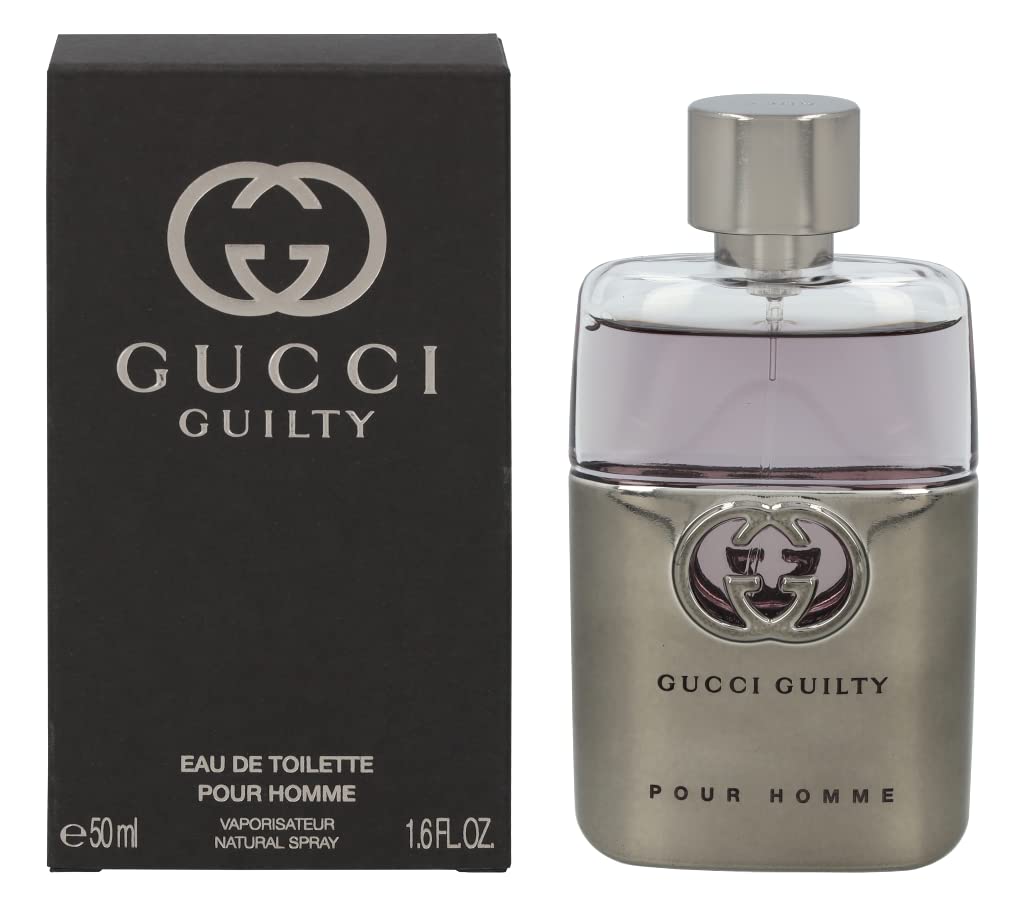 Gucci Guilty Men EDT spray bottle close-up showcasing premium design and scent profile