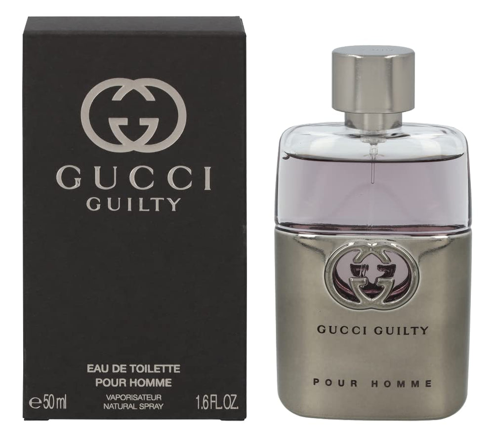 Gucci Guilty Men EDT spray bottle close-up showcasing premium design and scent profile