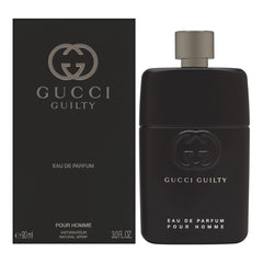 Gucci Guilty Men EDP bottle front view emphasizing bold, aromatic fragrance