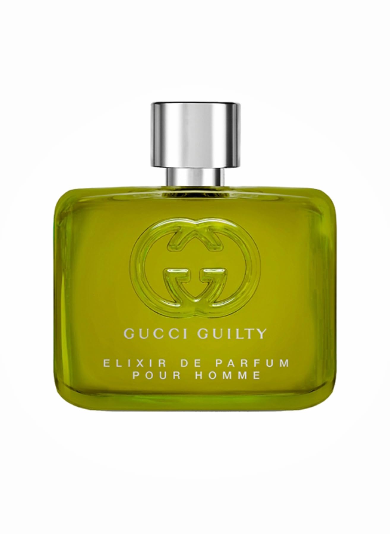 Gucci Guilty Men Elixir bottle closeup highlighting premium fragrance cues