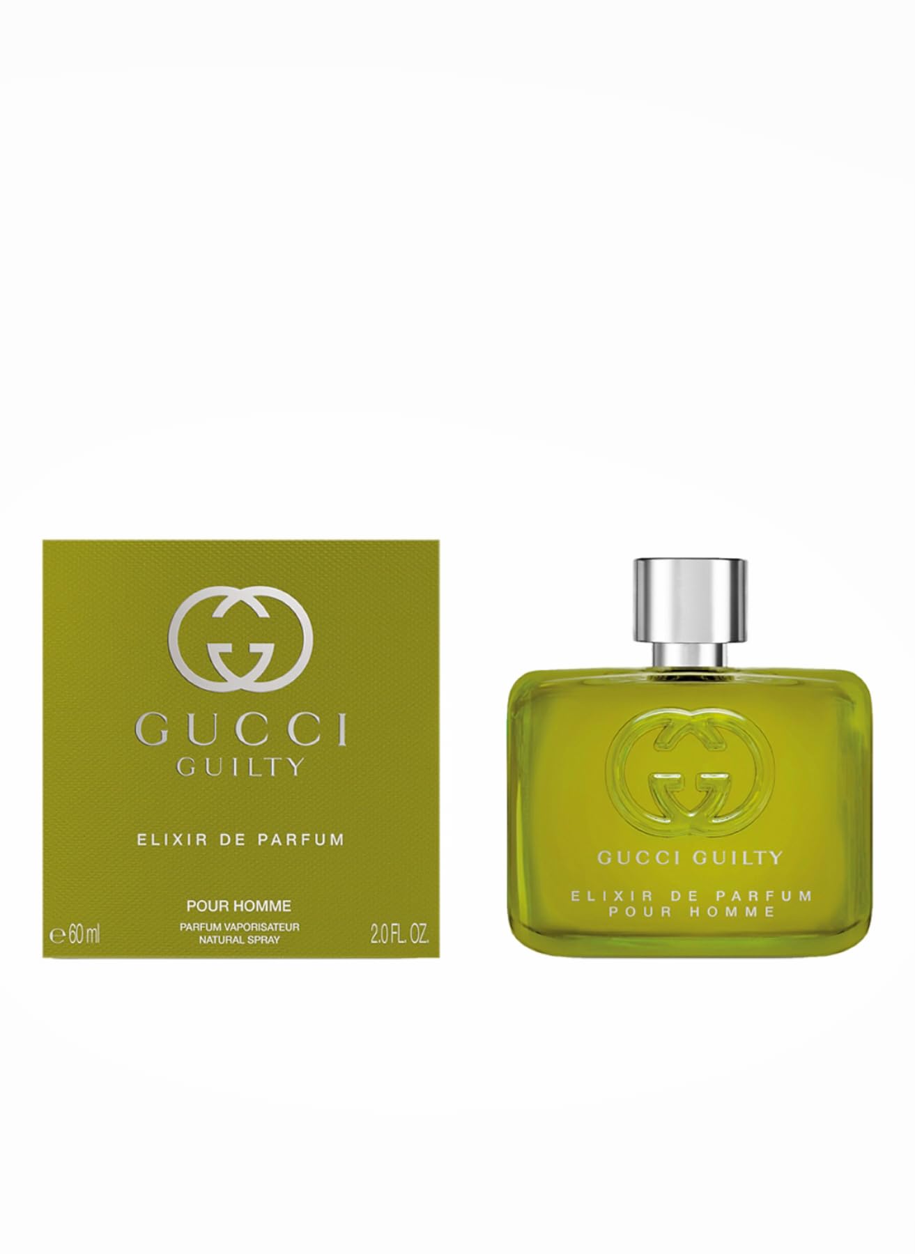 Gucci Guilty Men Elixir spray mist demonstrates even distribution for long-lasting scent