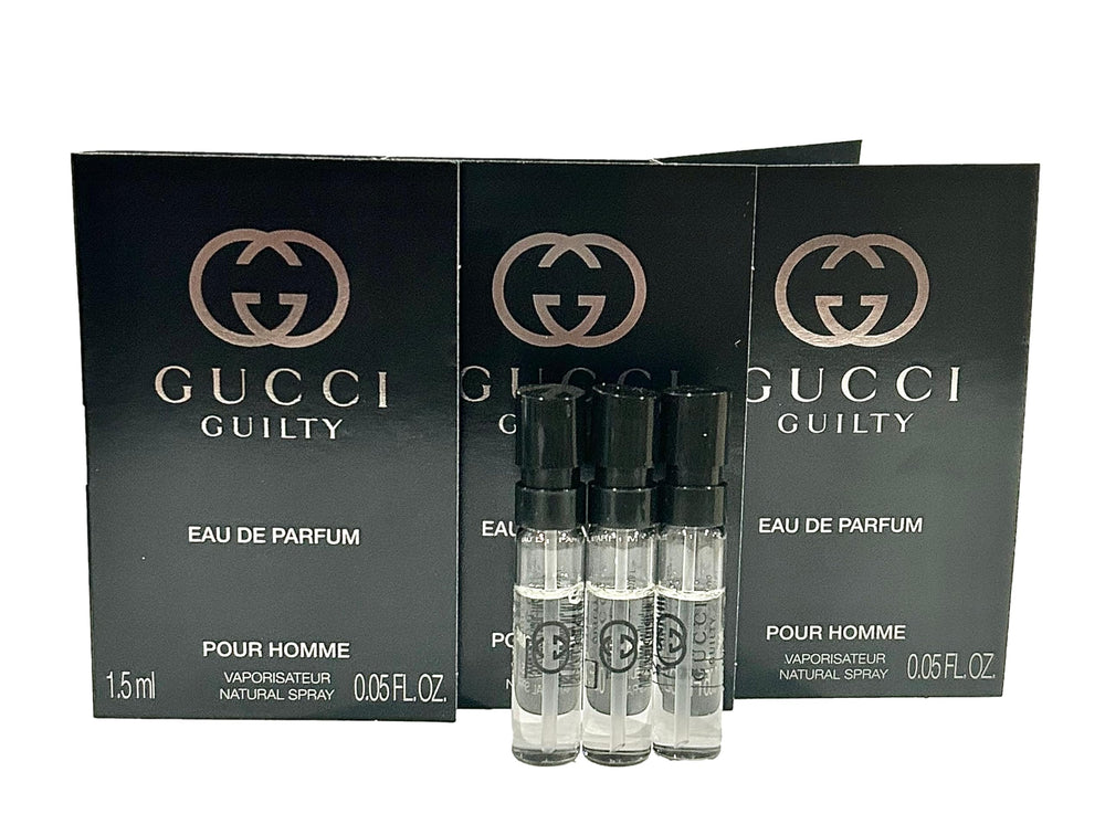 Gucci Guilty sample bottles collection for testing and on-the-go use.