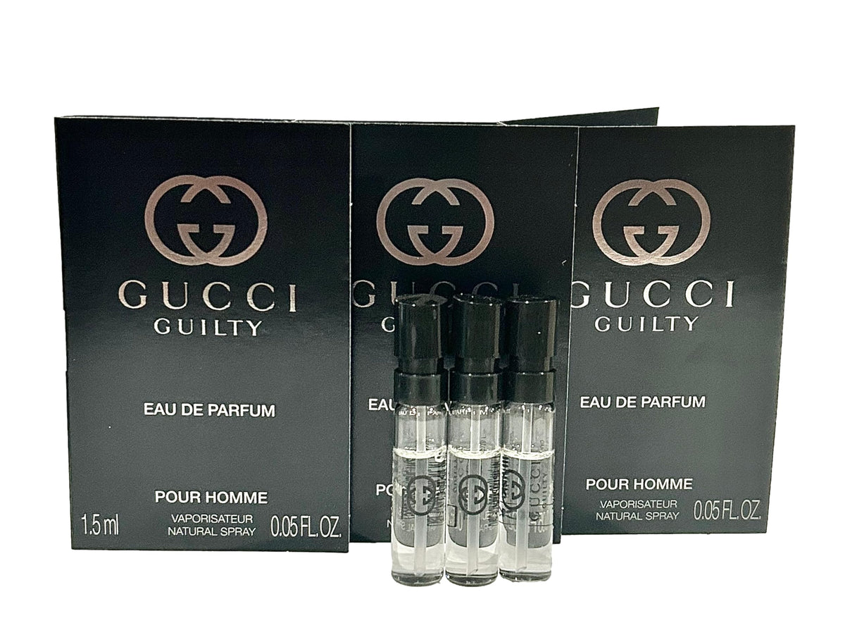 Gucci Guilty sample bottles collection for testing and on-the-go use.