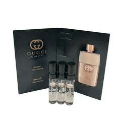 Gucci Guilty sample EDT spray-mist, ideal for travel touch-ups.