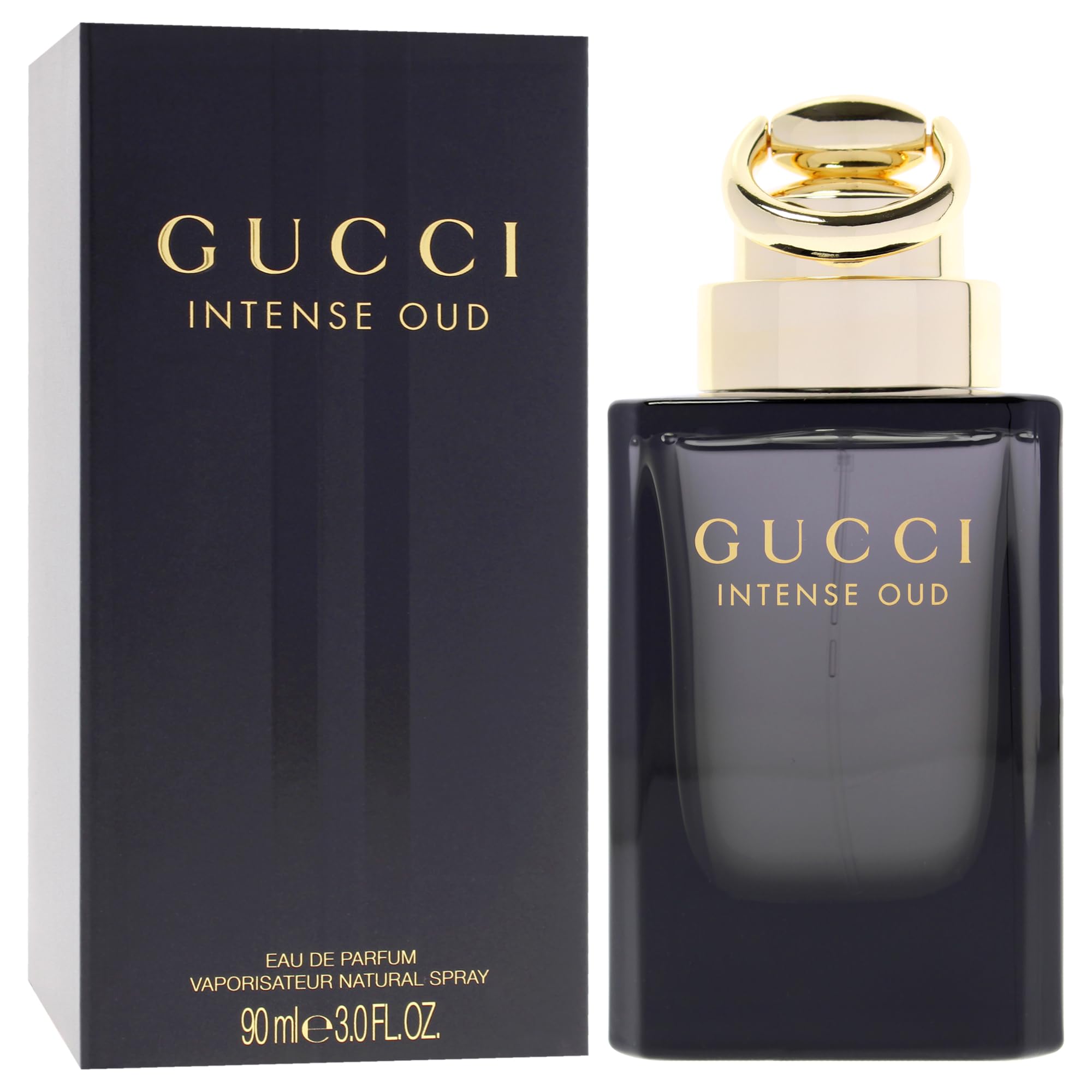 Gucci Intense Oud spray nozzle in action delivering a bold evening scent.