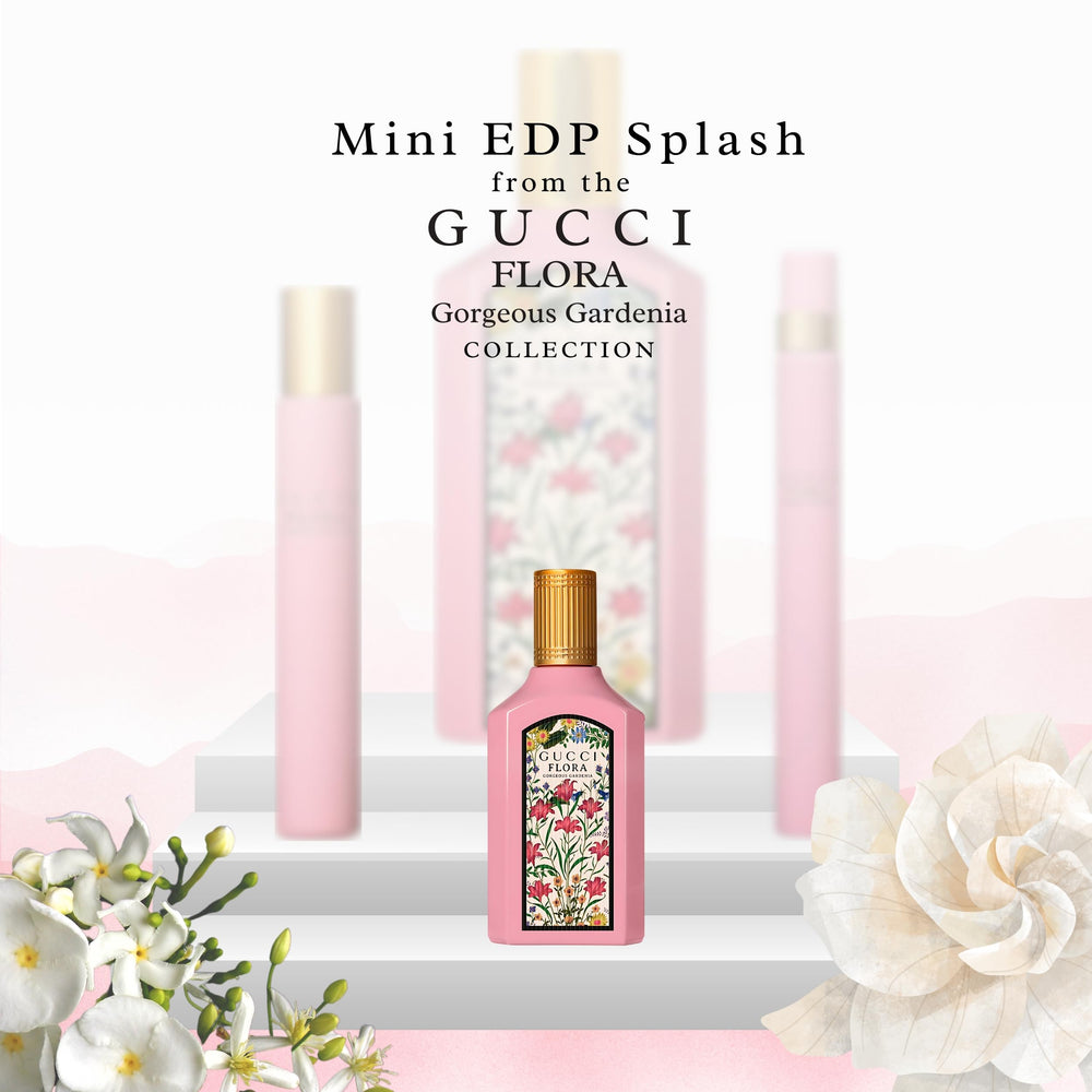 Gucci perfume sample collection display for trying scents before committing