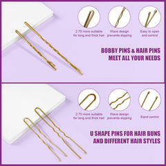 Pinzas para moño rubias de 2 pulgadas para moños elegantes.