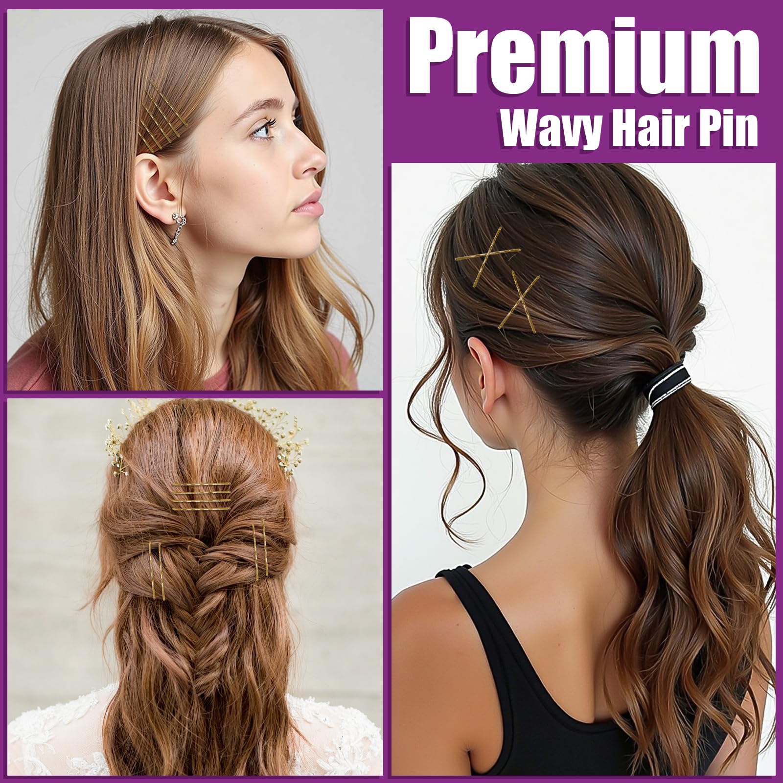 Pinzas rubias de 2,36 pulgadas para trenzas y recogidos.
