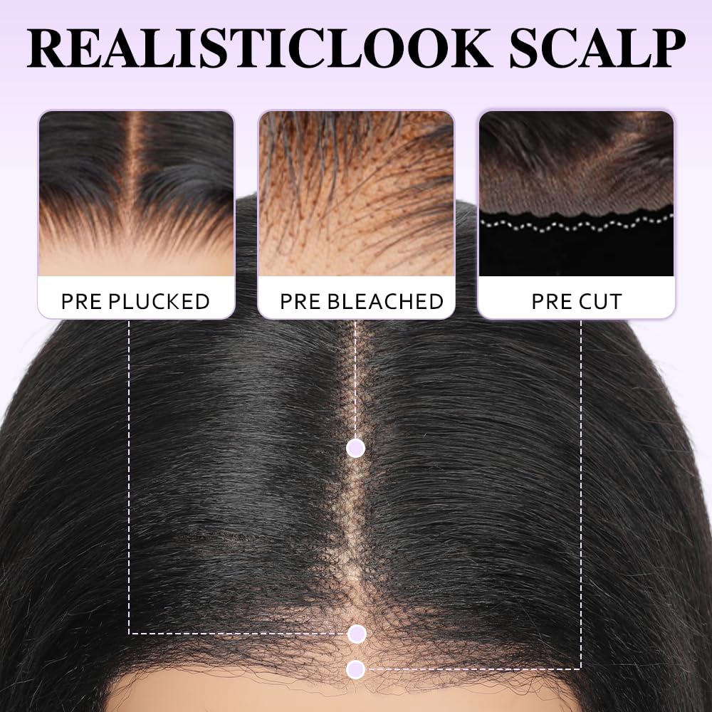 GUDOZO wig with bleached roots and natural hairline for realism