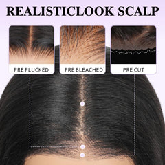 GUDOZO wig with bleached roots and natural hairline for realism