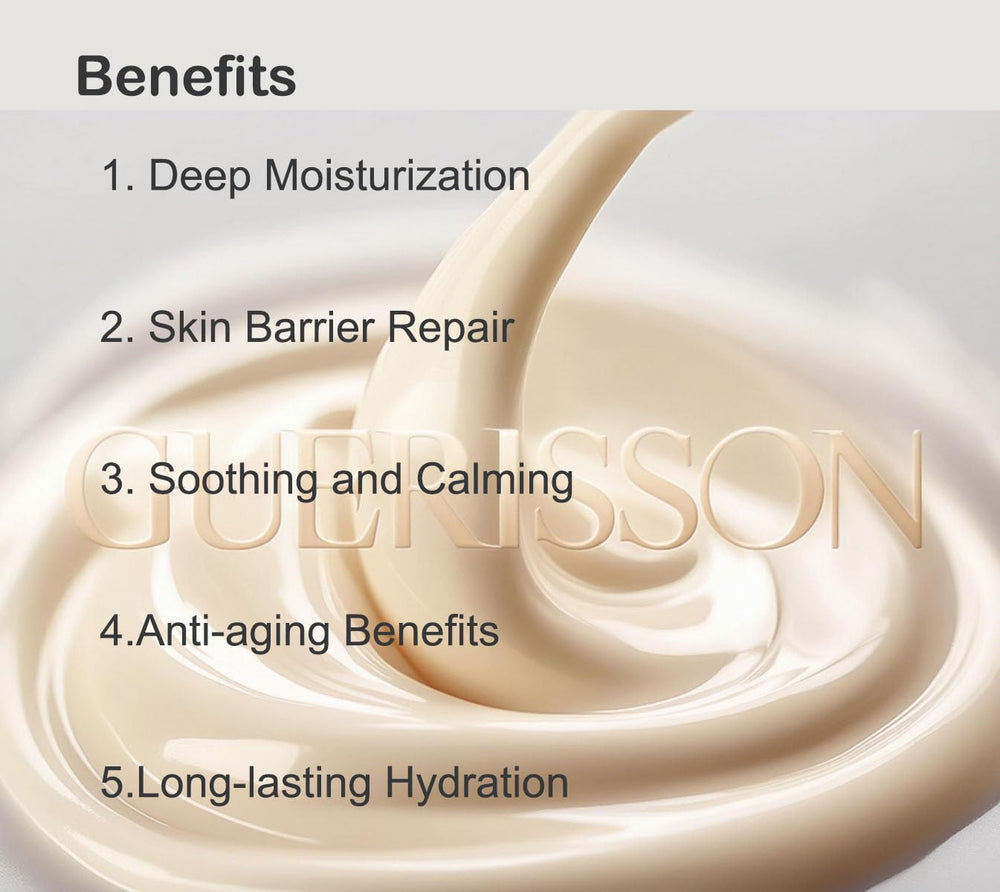Guerisson 9 Complex Cream jar highlights antioxidants and conditioning benefits.