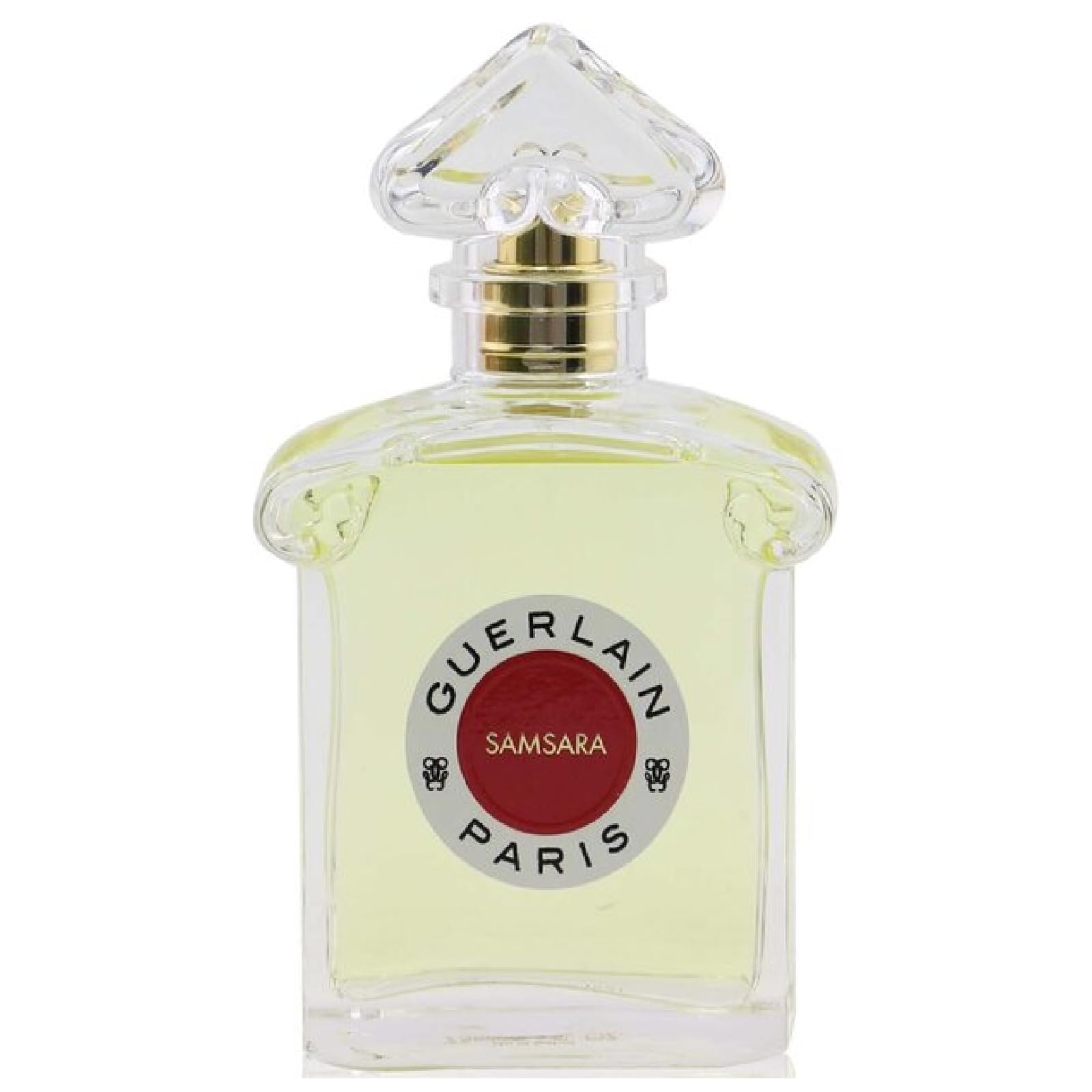 Guerlain Samsara bottle front, elegant presentation for refined evenings and special occasions.