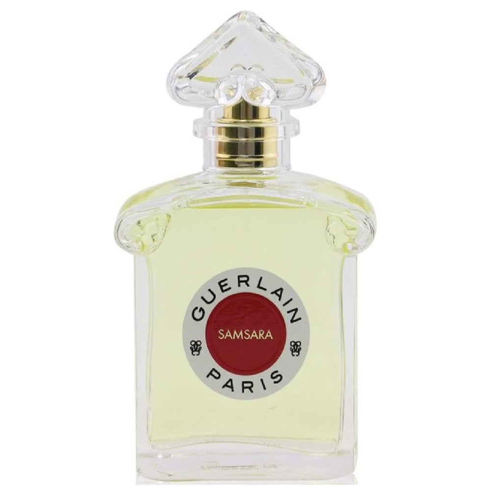 Guerlain Samsara bottle front, elegant presentation for refined evenings and special occasions.