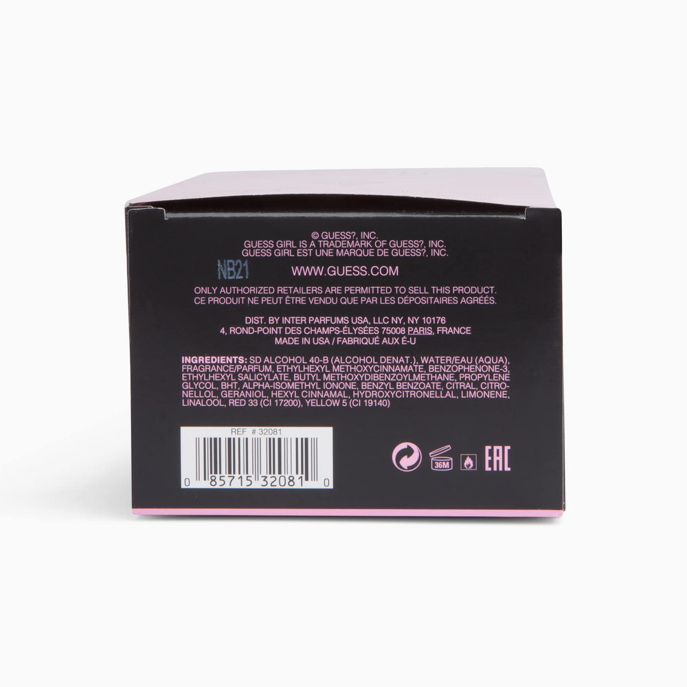 GUESS Girl EDT floral notes scene emphasizing raspberry and vanilla