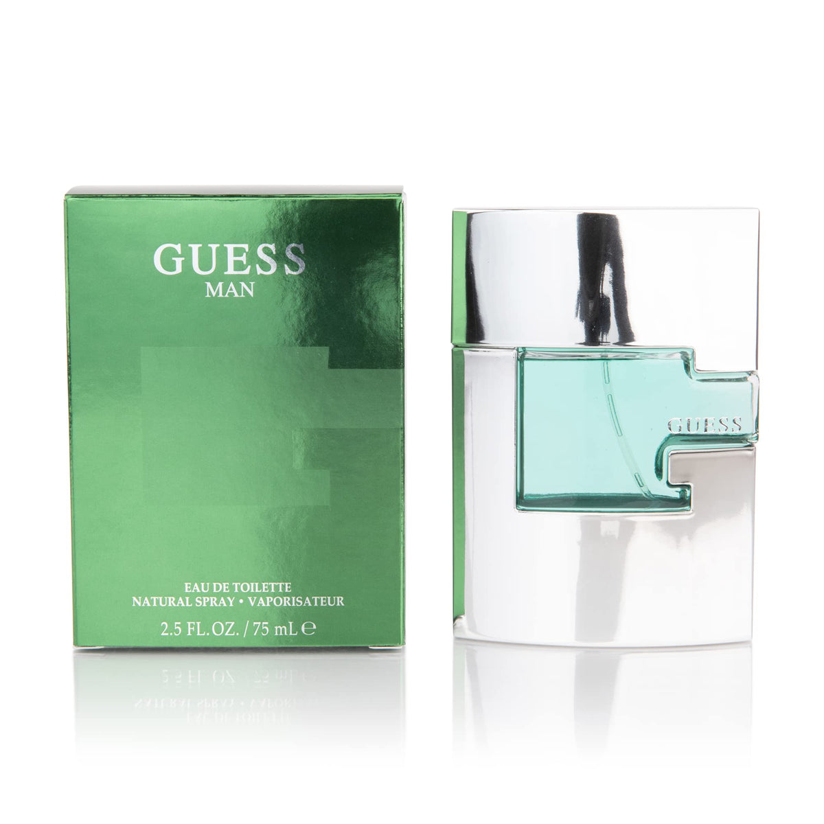 GUESS Man by GUESS eau de toilette bottle-front view for romantic occasions.