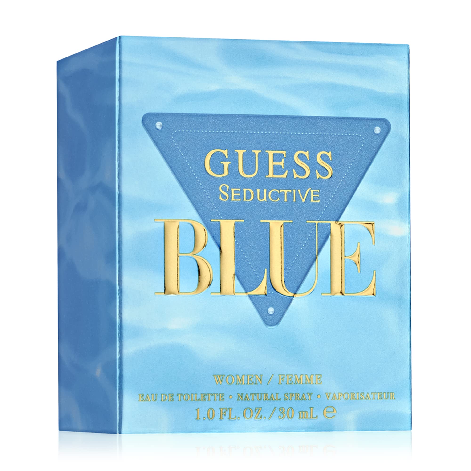 GUESS Seductive Blue notes graphic, supports product detail and search visibility