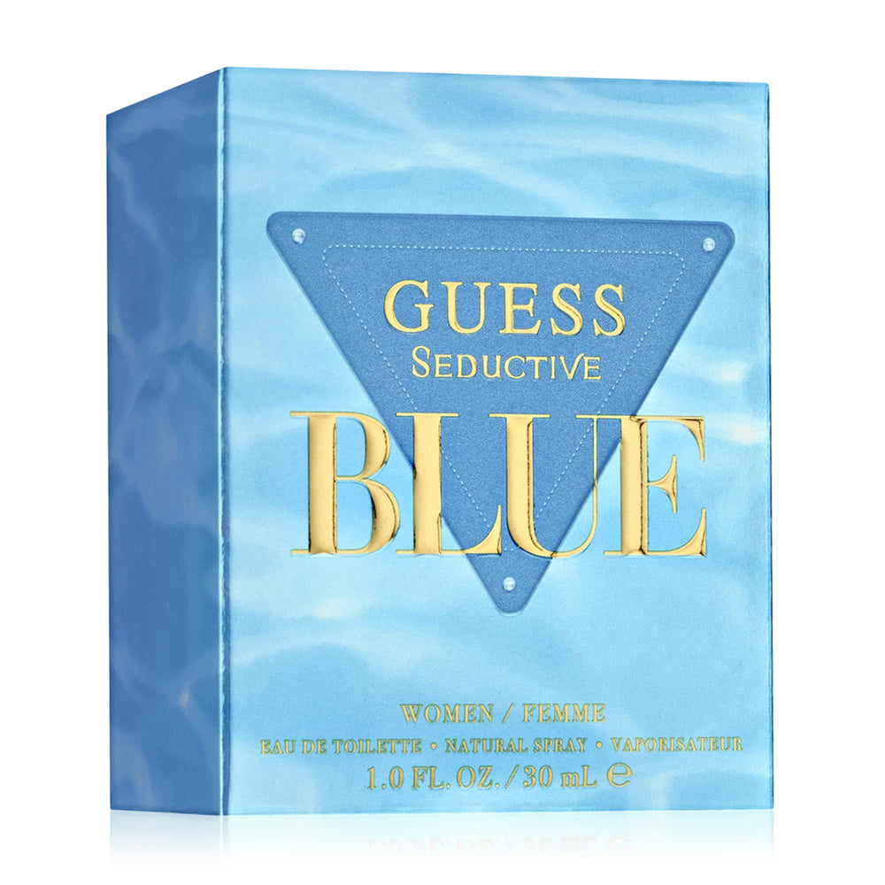 GUESS Seductive Blue notes graphic, supports product detail and search visibility
