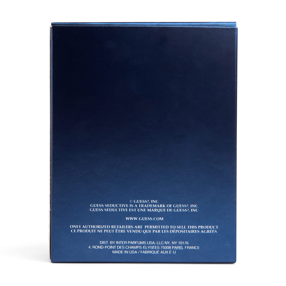 GUESS Seductive Blue scent profile graphic providing a quick notes overview.