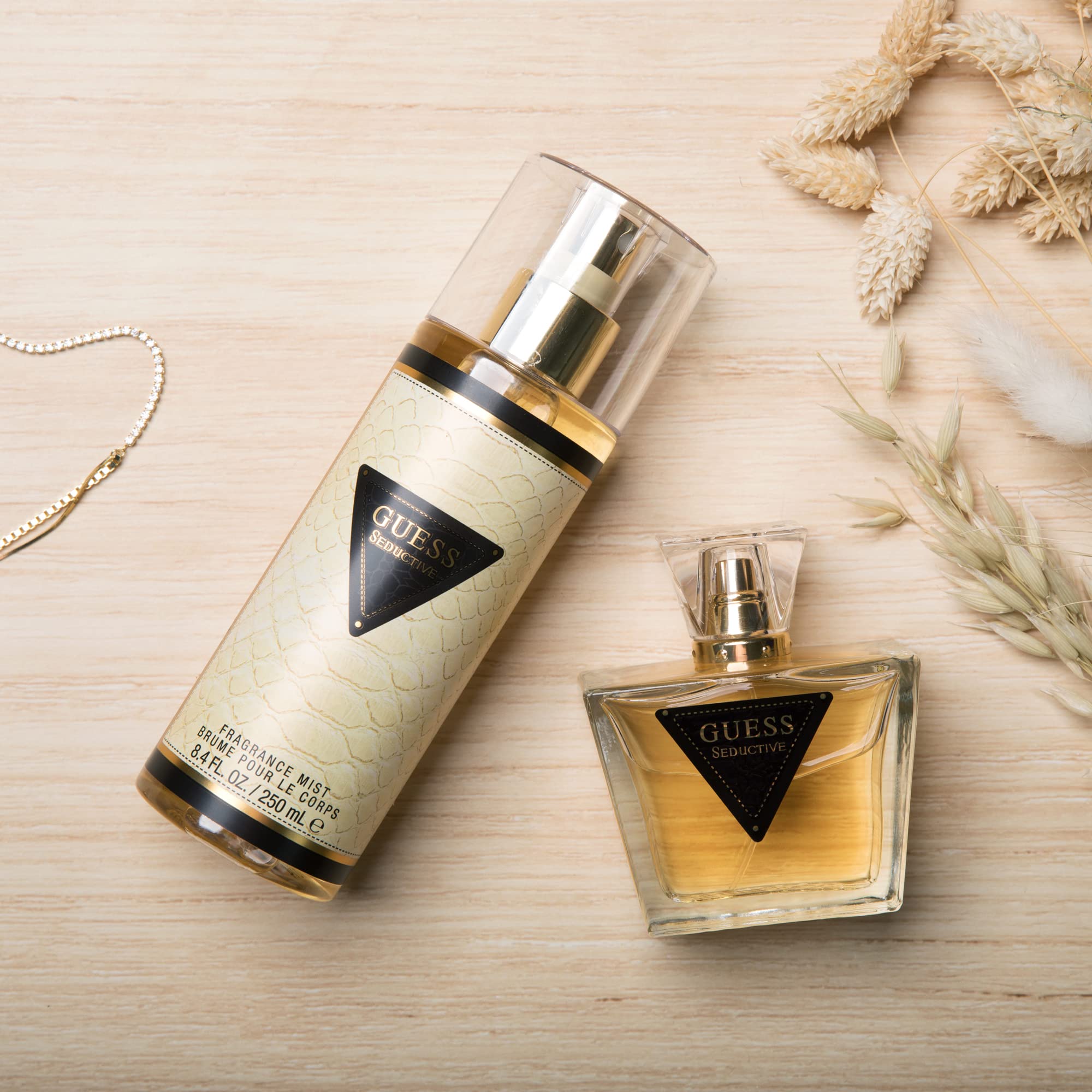 GUESS Seductive EDT bottle back view with elegant silhouette for evening use.