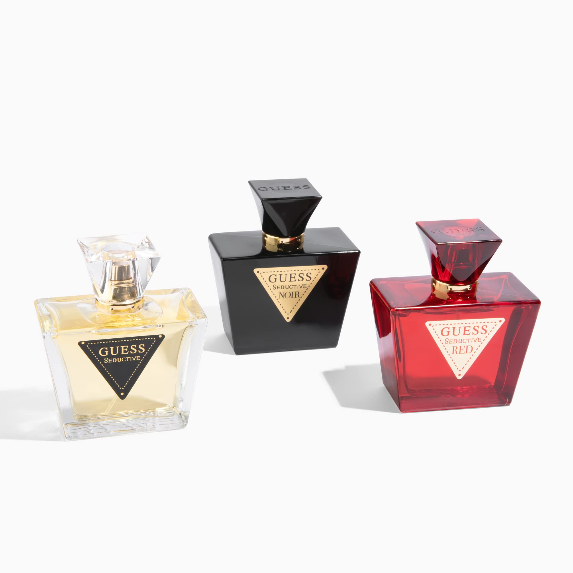 GUESS Seductive packaging box closeup highlighting branding and craft.