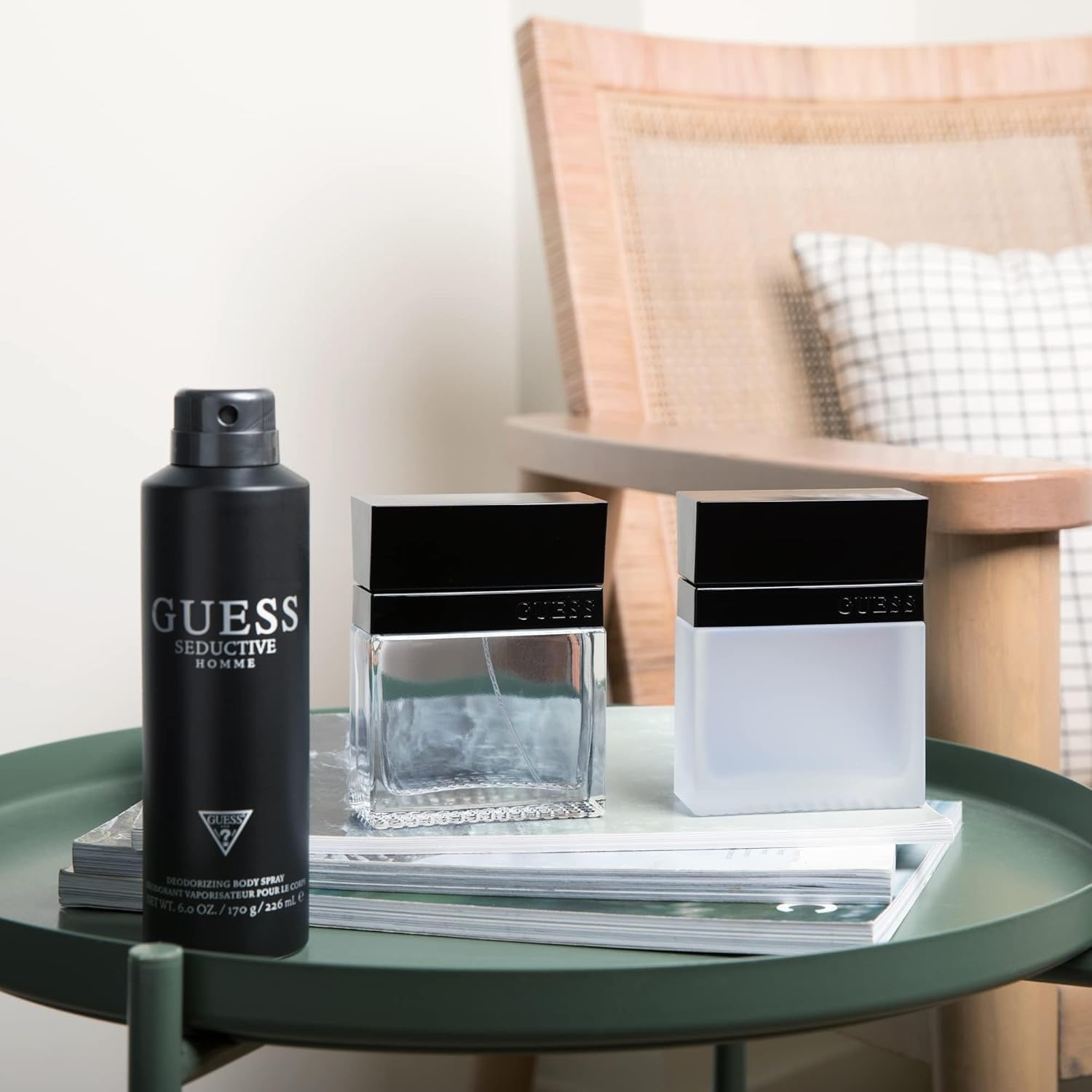 Guess Seductive Men EDT bottle emphasizes woody notes for evening mood