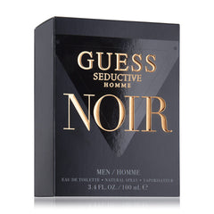 GUESS Seductive Noir spray action shows the fragrance in motion for day-to-night use.