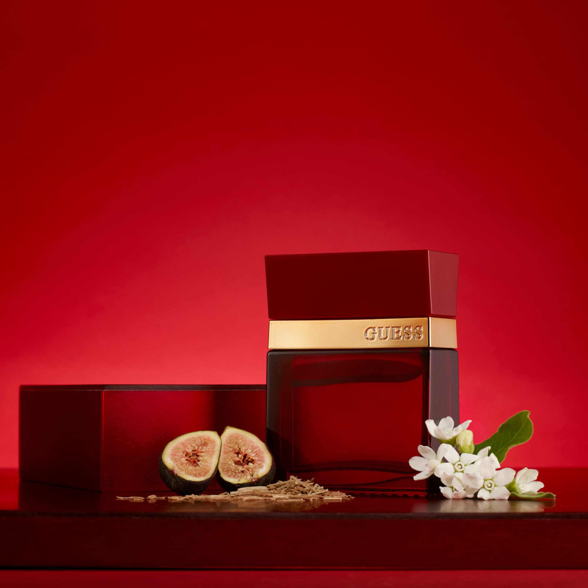 GUESS Seductive Red packaging box opened to reveal the perfume.