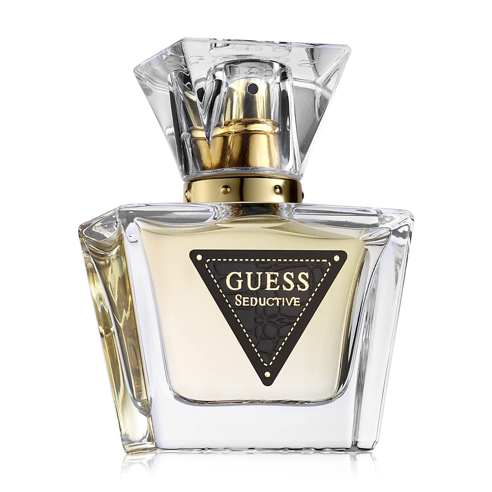 GUESS Seductive bottle side highlights sleek design for a stylish vanity.