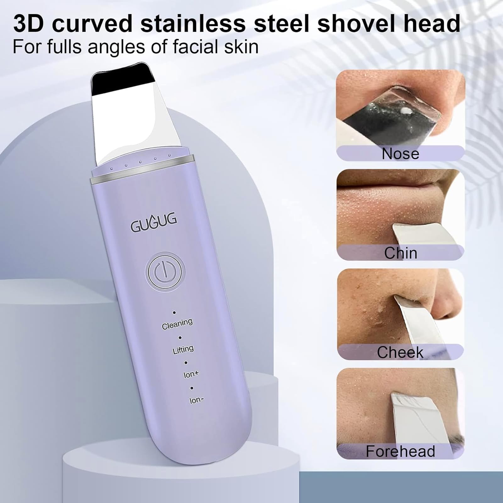 GUGUG Purple spatula cleansing the nose area for deep cleanse