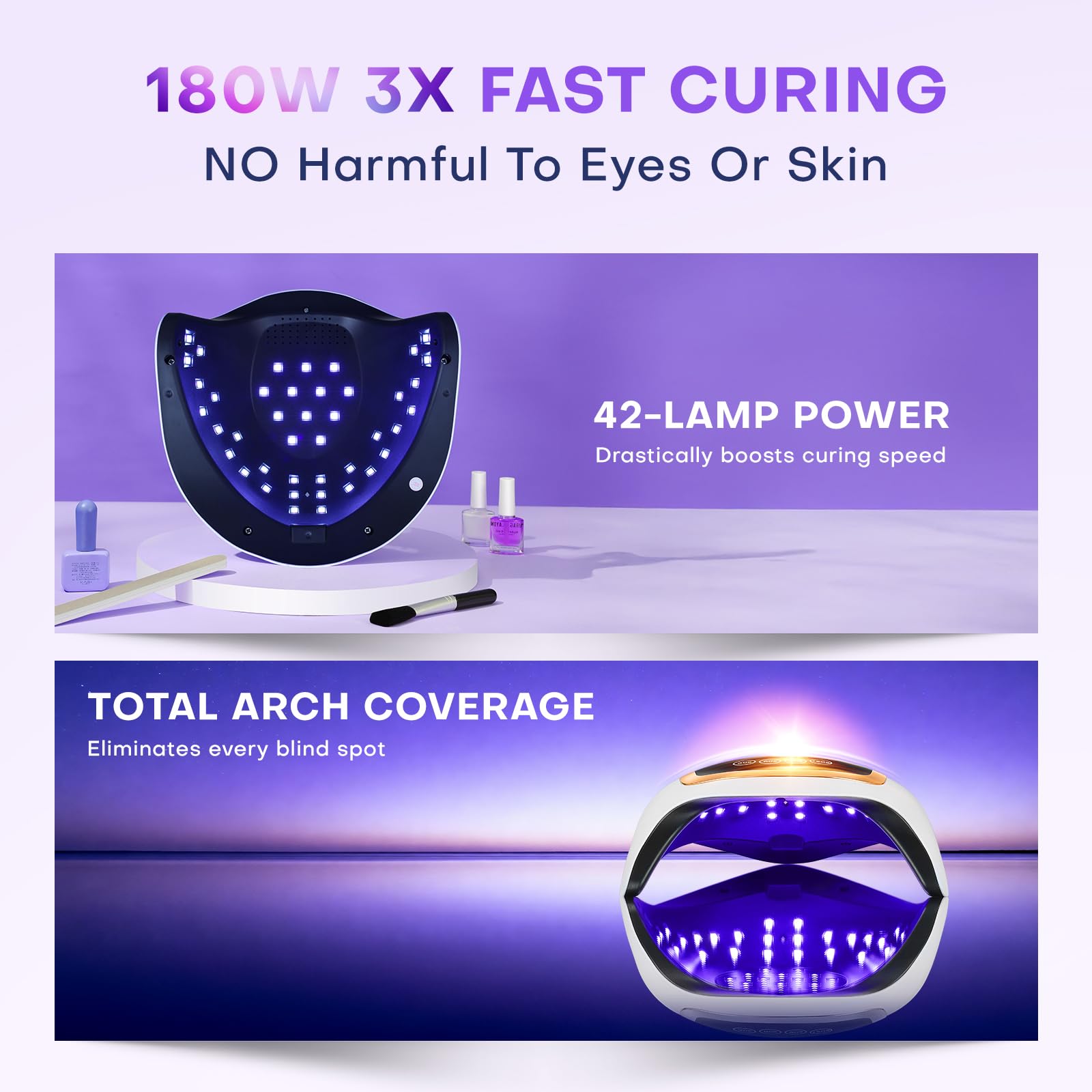 Gugusure 180W UV LED Nail Lamp high durability for long-term use