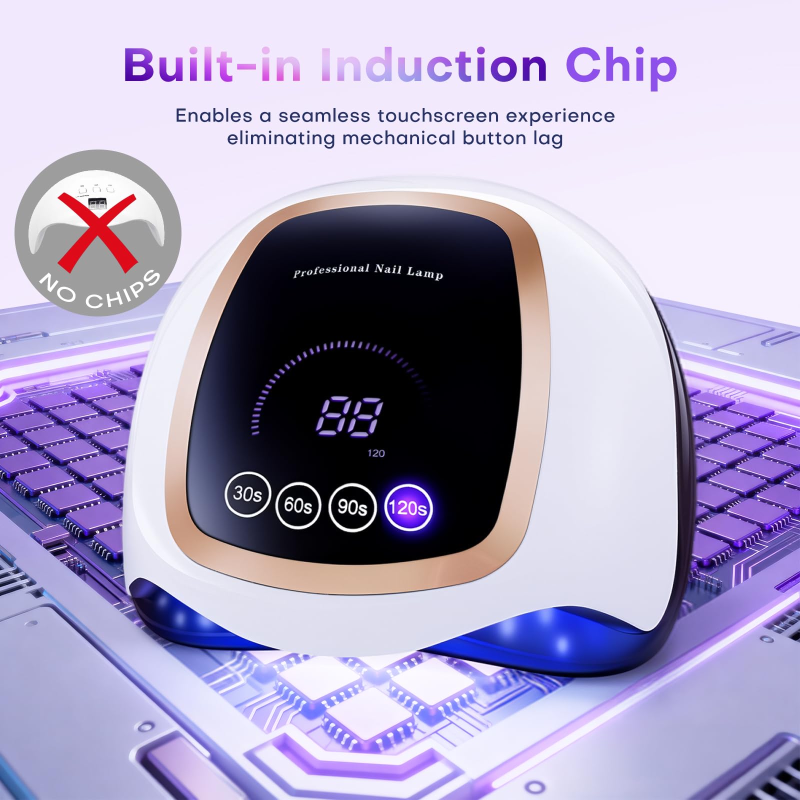 Gugusure 180W UV LED Nail Lamp 42-bead array for even light distribution