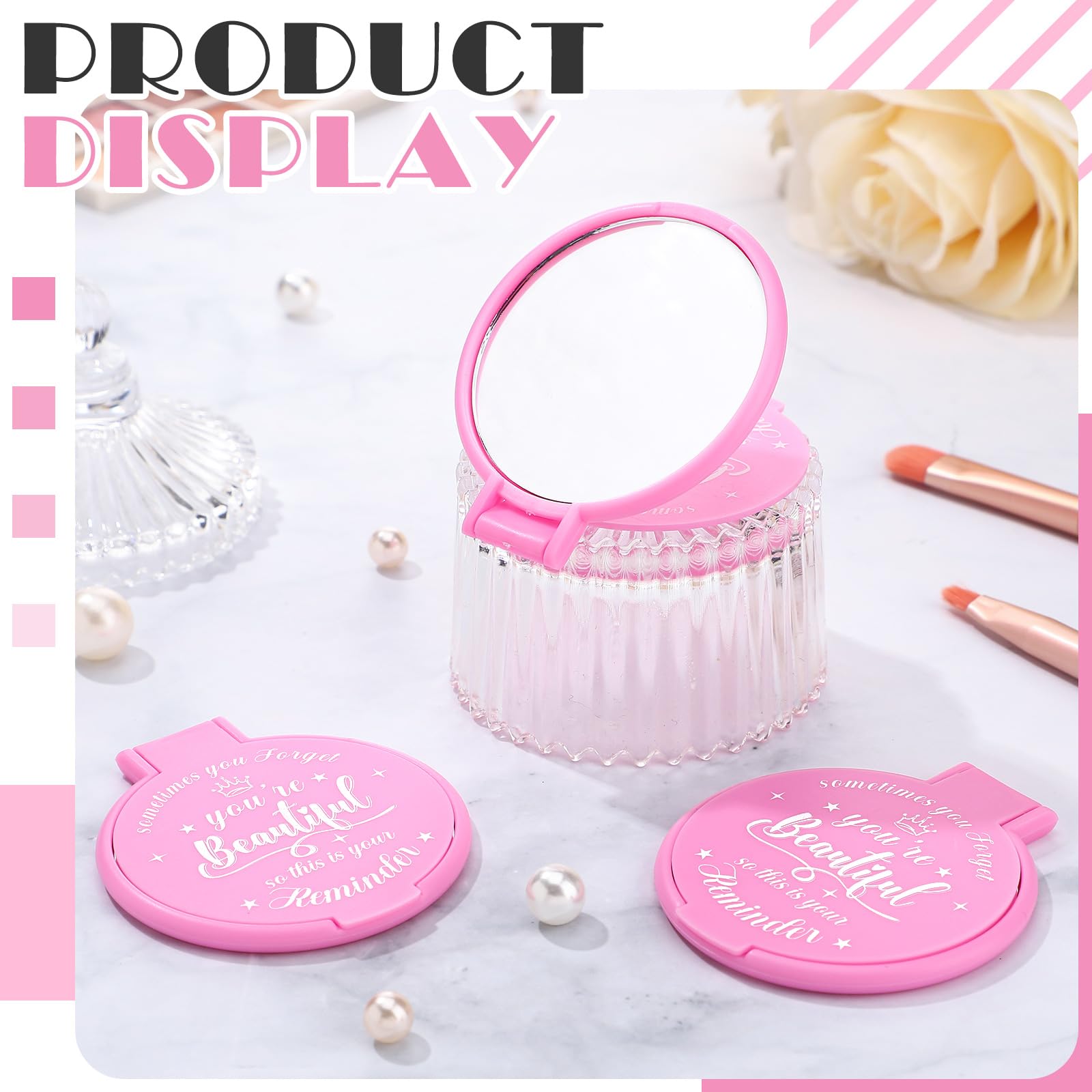 Gulfmew purse-size compact mirror 2-76-inch for on-the-go touch-ups.