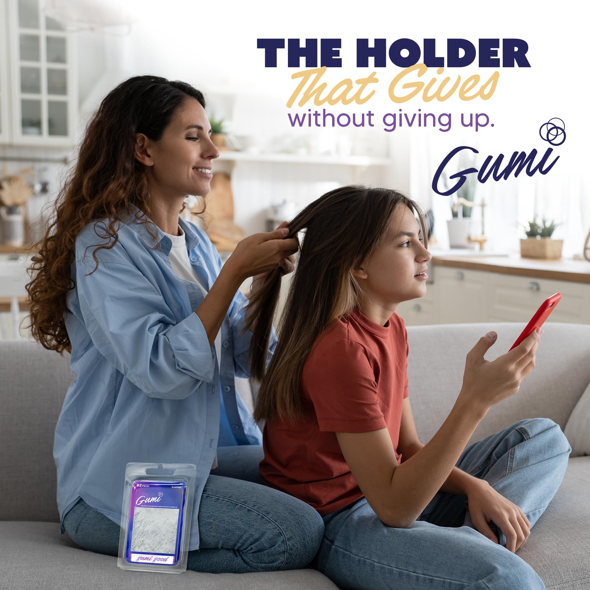 Gumi good ouchless hair elastics ease removal without snagging on hair