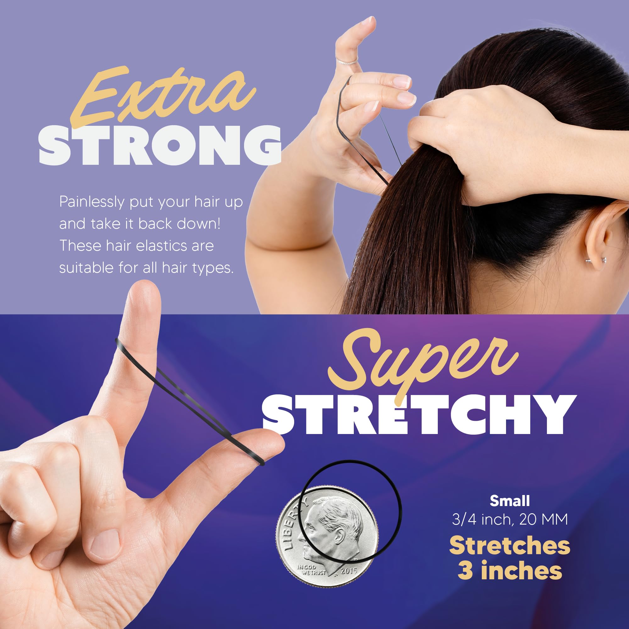 Gumi good stretchy elastics maintain grip during active hairstyles.